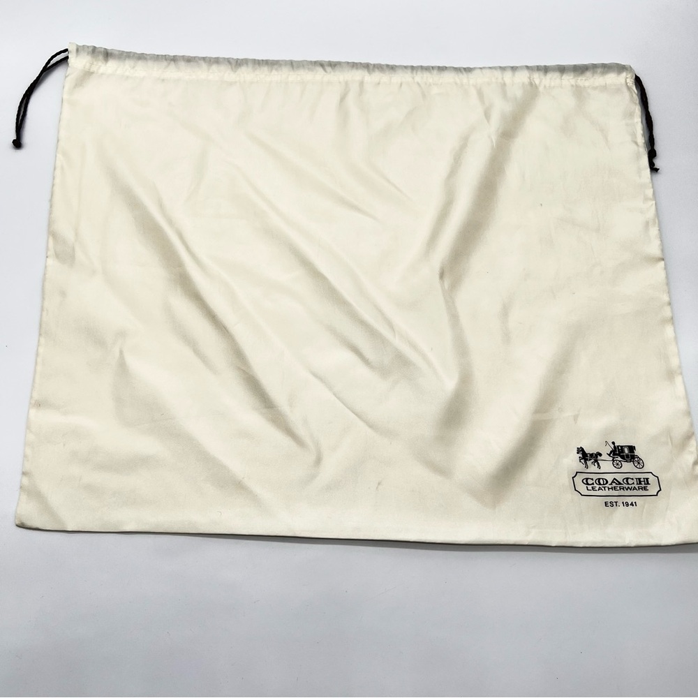 Coach Extra Large Lightweight Silky Cream Dust Bag w/Brown Logo and Drawstring